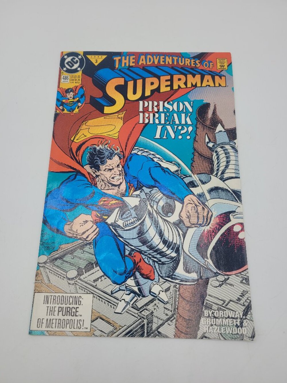 DC Comic Adventures Of Superman #486 Jan 1992 VF/VG Prison Break In